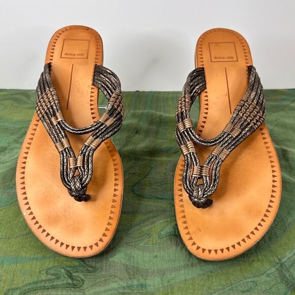 DOLCE VITA Leather Summer Sandals Size 10 - Picture 1 of 8